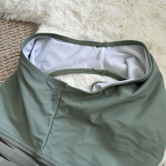 Mesh Cutout Halter Swimsuit S - Sage Green - Picture 6 of 7